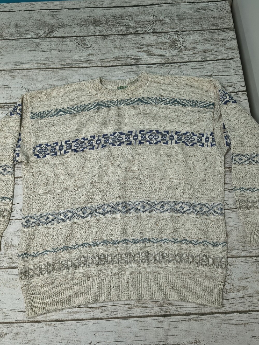 Vintage TT&Co Sport Fair Isle Cotton Sweater Size Large